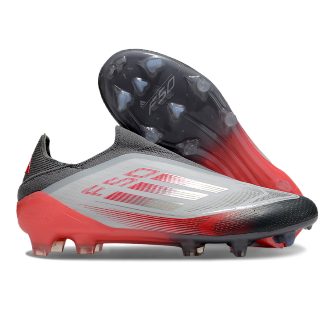 Chuteira de Campo Adidas F50 Elite FG (Cinza, Branco e Vermelho)