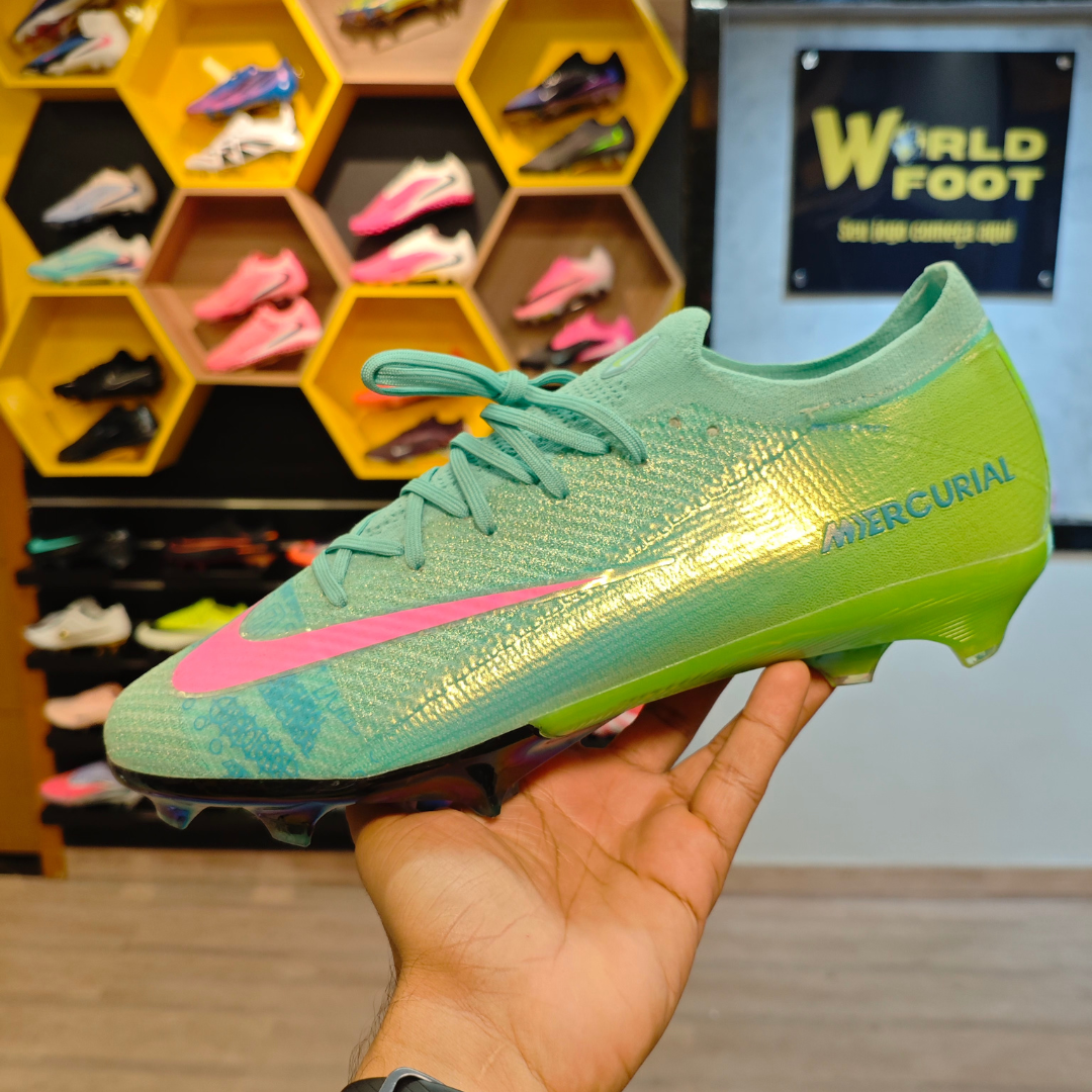 Chuteira de Campo Nike Mercurial Vapor 16 Cosmic Verde FG Elite -PRONTA ENTREGA