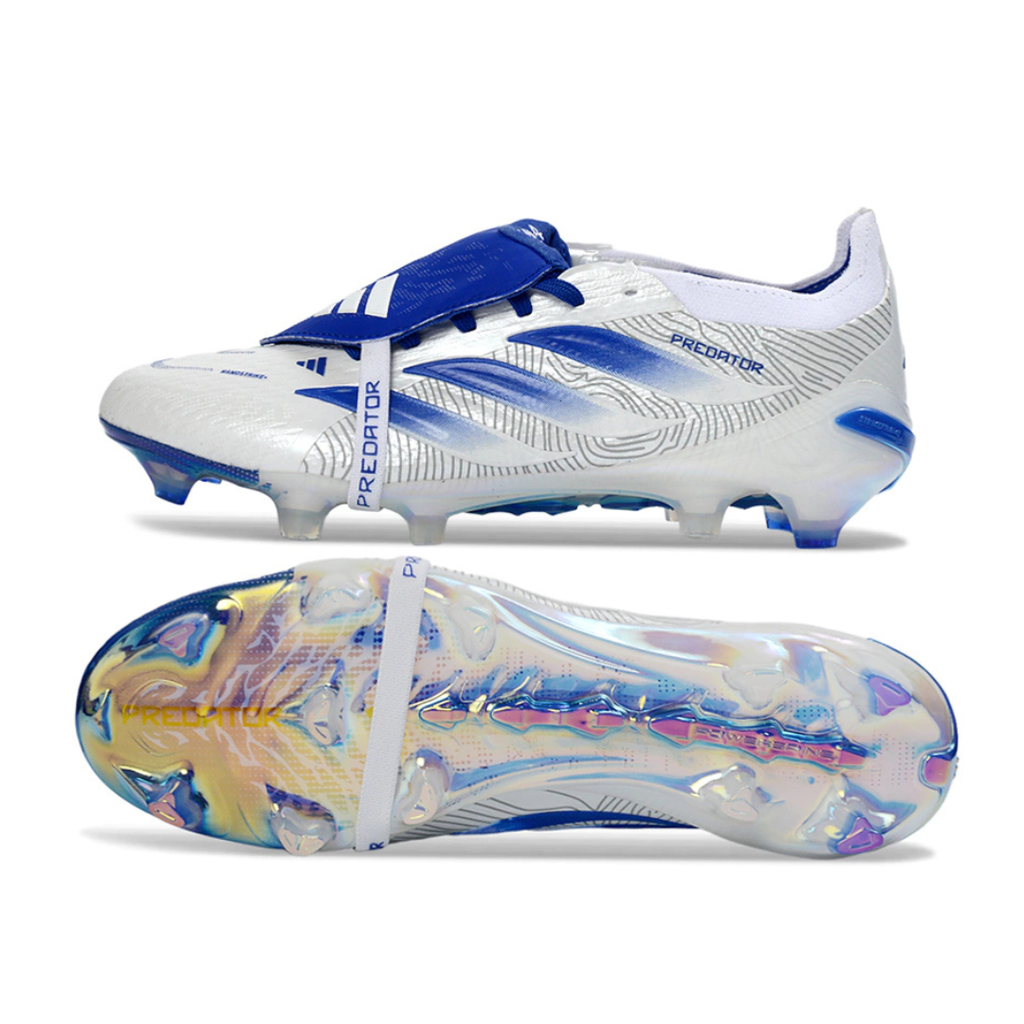Chuteira de Campo Adidas Predator Tongue 26 FG Azul Branco - PRONTA ENTREGA