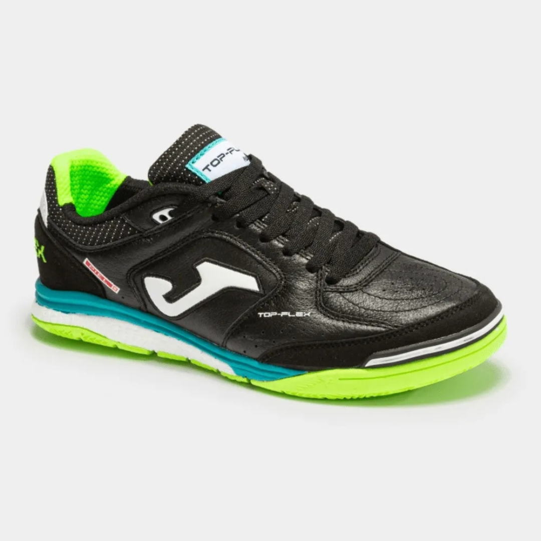 Chuteira Futsal Joma Top Flex Rebound Preto/Verde Neon
