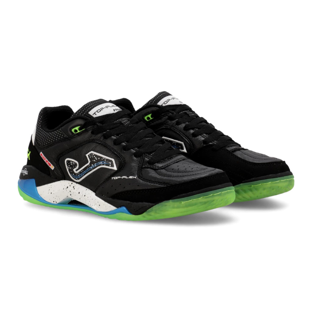 Chuteira de Futsal Joma Top Flex Plus / Preto /  Verde  / Azul