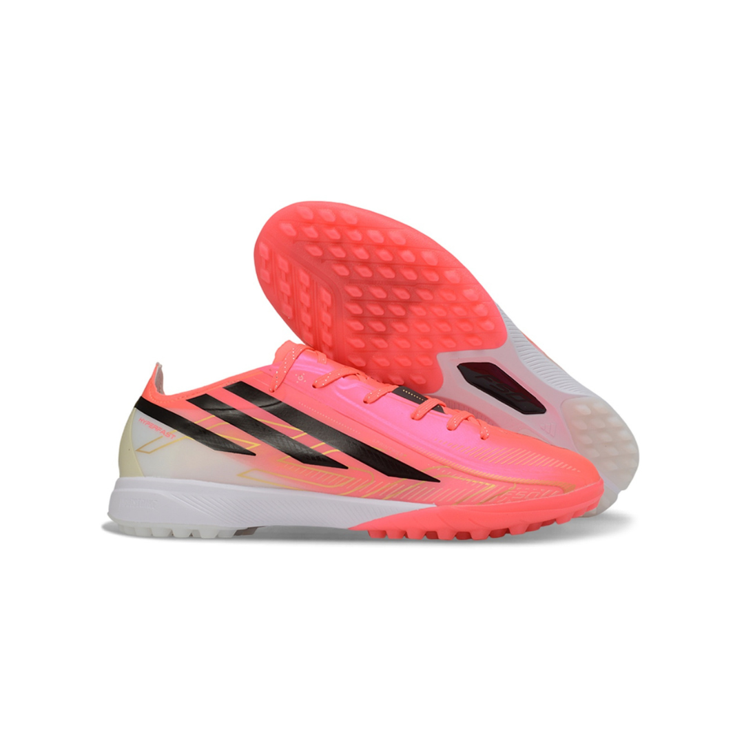 Chuteira Society Adidas F50 Hyperfast TF Rosa e Preto - Road to Glory Pack