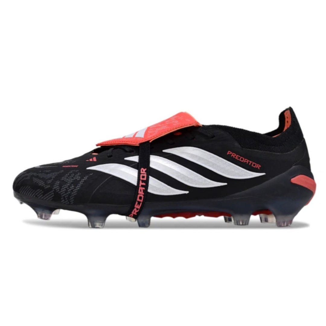 Chuteira de Campo ADIDAS Predator Elite Tongue 26 FG Preto - Vermelho