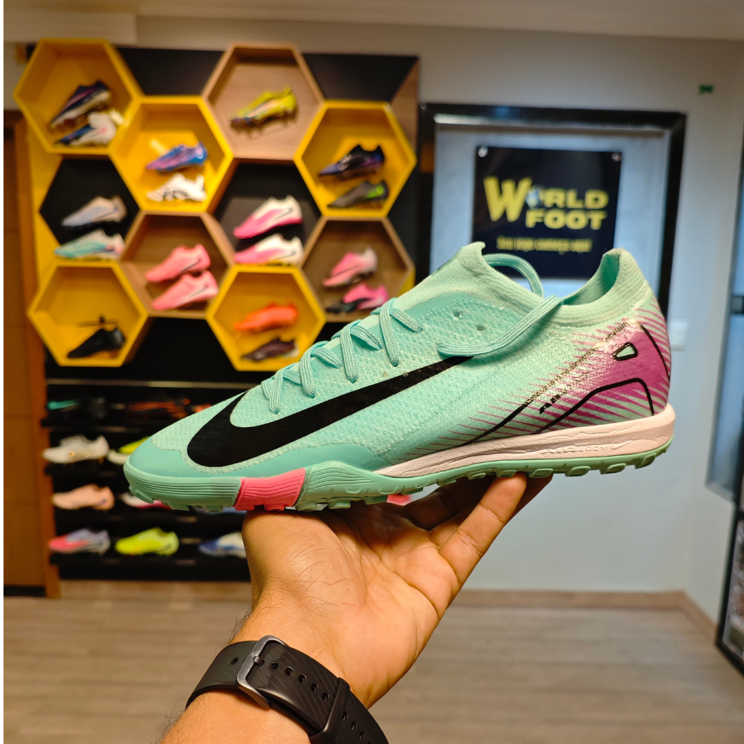 Chuteira Society Nike Vapor 16 Azul/Rosa Elite TF - PRONTA ENTREGA