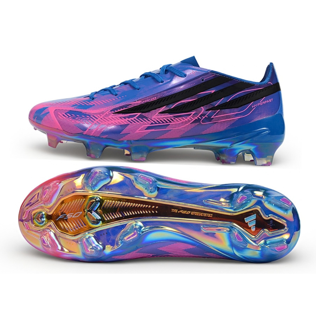 Chuteira de Campo Adidas F50 Hyperfast Eltie FG - Azul-Roxo - PRONTA ENTREGA