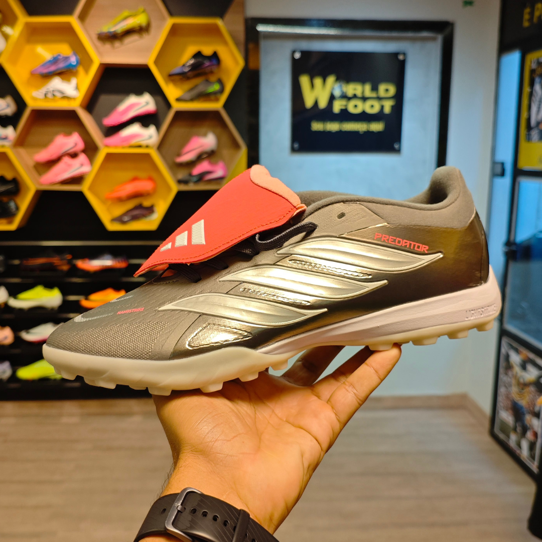 Chuteira Society ADIDAS Predator League 26 TF / Cinza - Prata - PRONTA ENTREGA