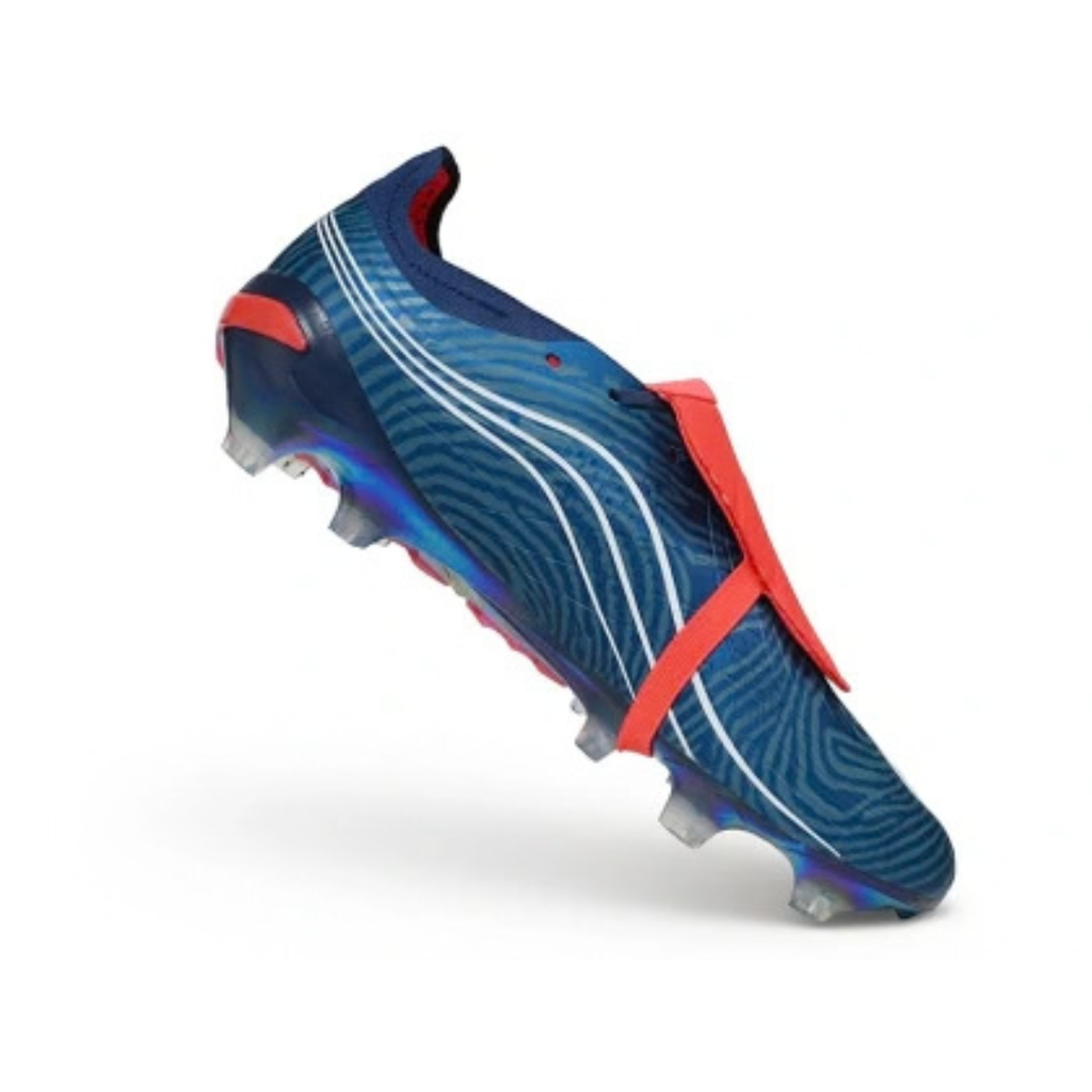 Chuteira de Campo Adidas Predator Tongue 26 Elite FG - Azul / Vermelho - PRONTA ENTREGA