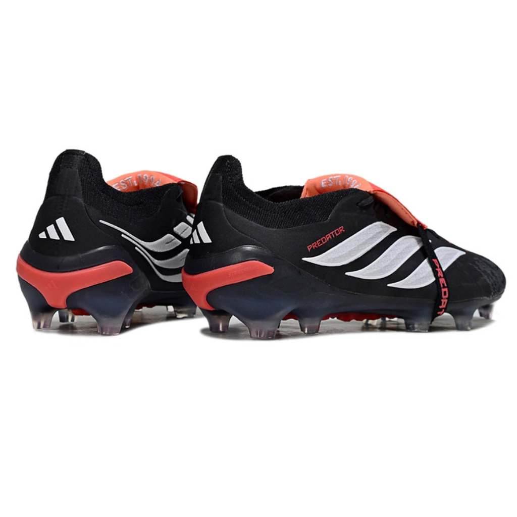 Chuteira de Campo ADIDAS Predator Elite Tongue 26 FG Preto - Vermelho - PRONTA ENTREGA
