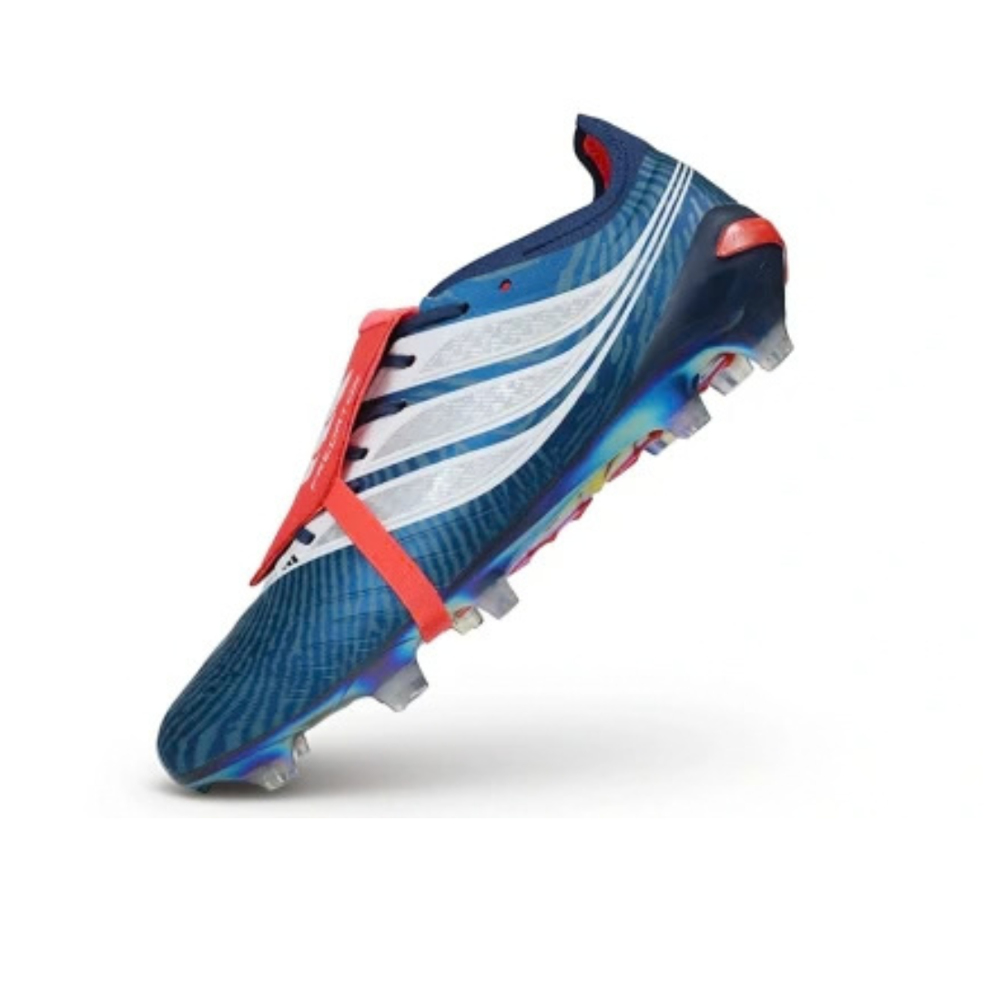 Chuteira de Campo Adidas Predator Tongue 26 Elite FG - Azul / Vermelho