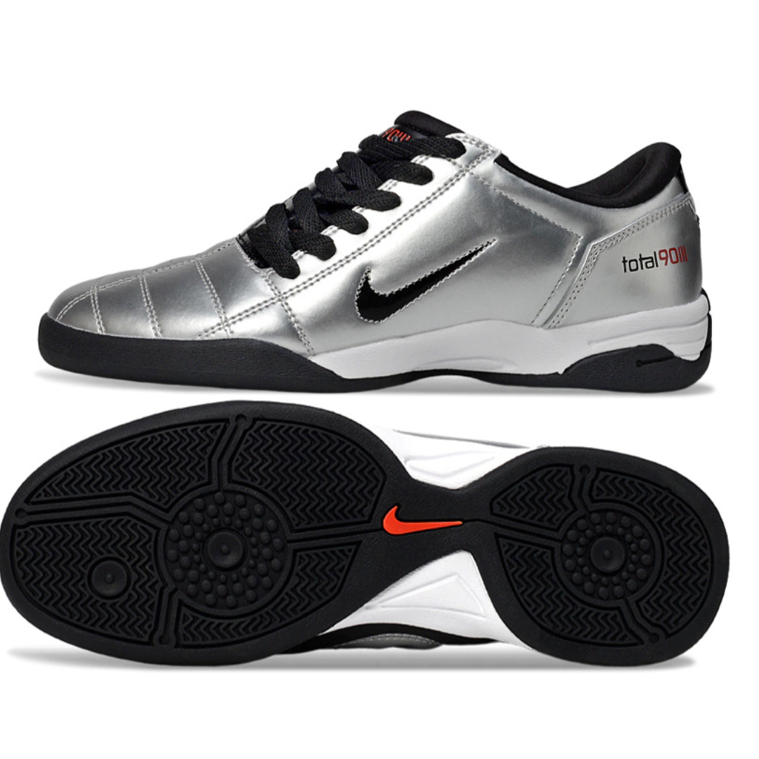 Chuteira de Futsal Nike Total 90 Prata e Preto