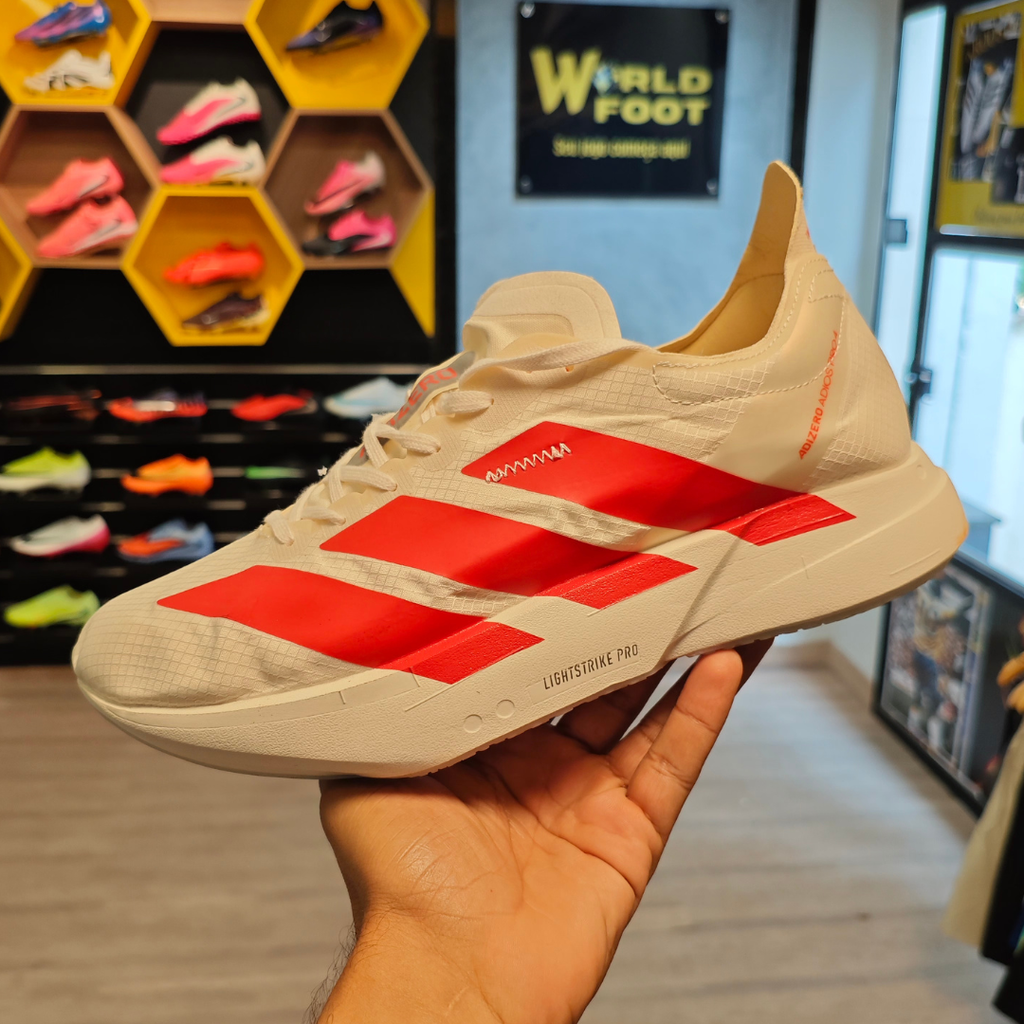 Tênis Adidas Adizero Pro 4 Bege/Vermelho/Amarelo - PRONTA ENTREGA