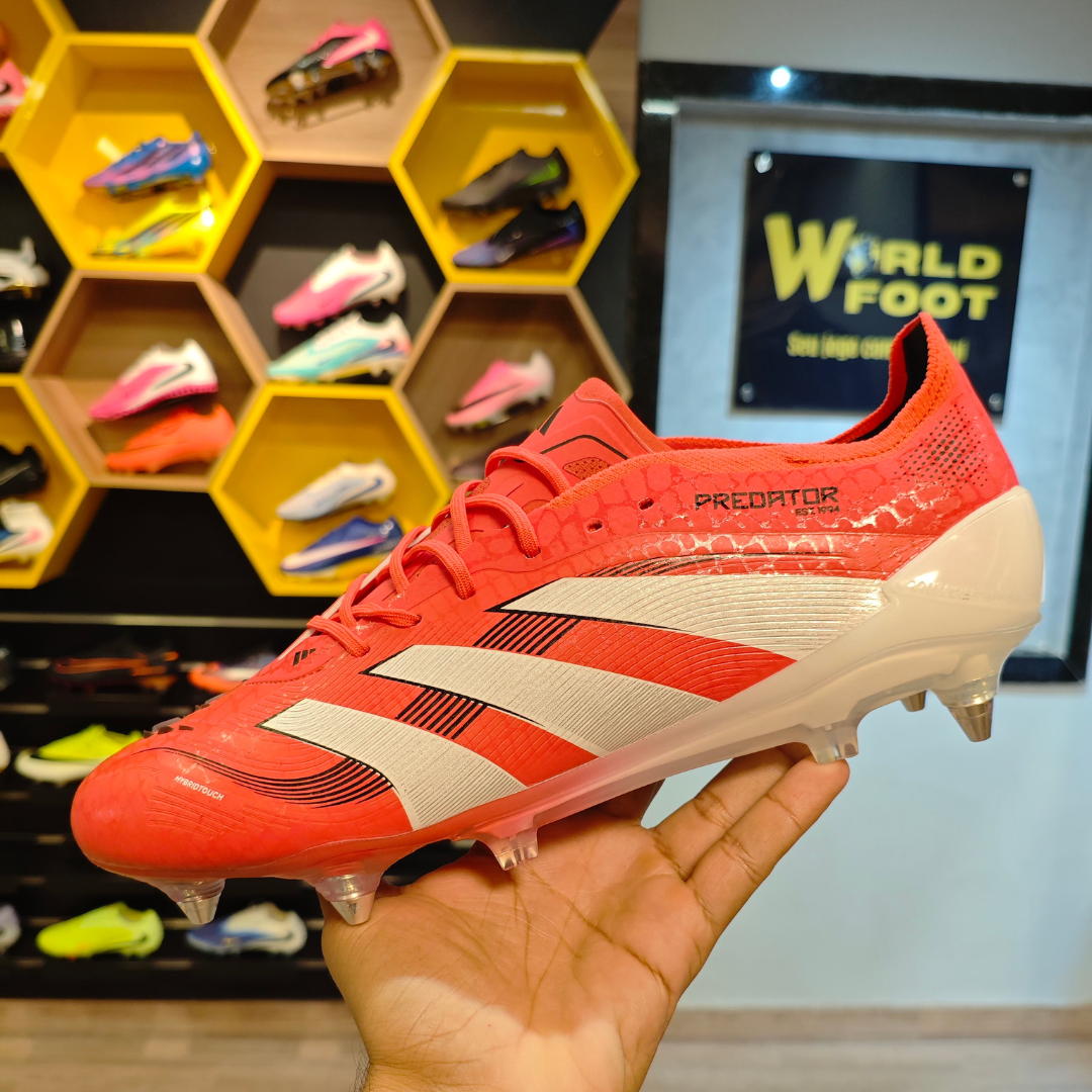 Chuteira de Campo ADIDAS Predator Elite 25 SG Pure Victory Vermelho - Branco - PRONTA ENTREGA