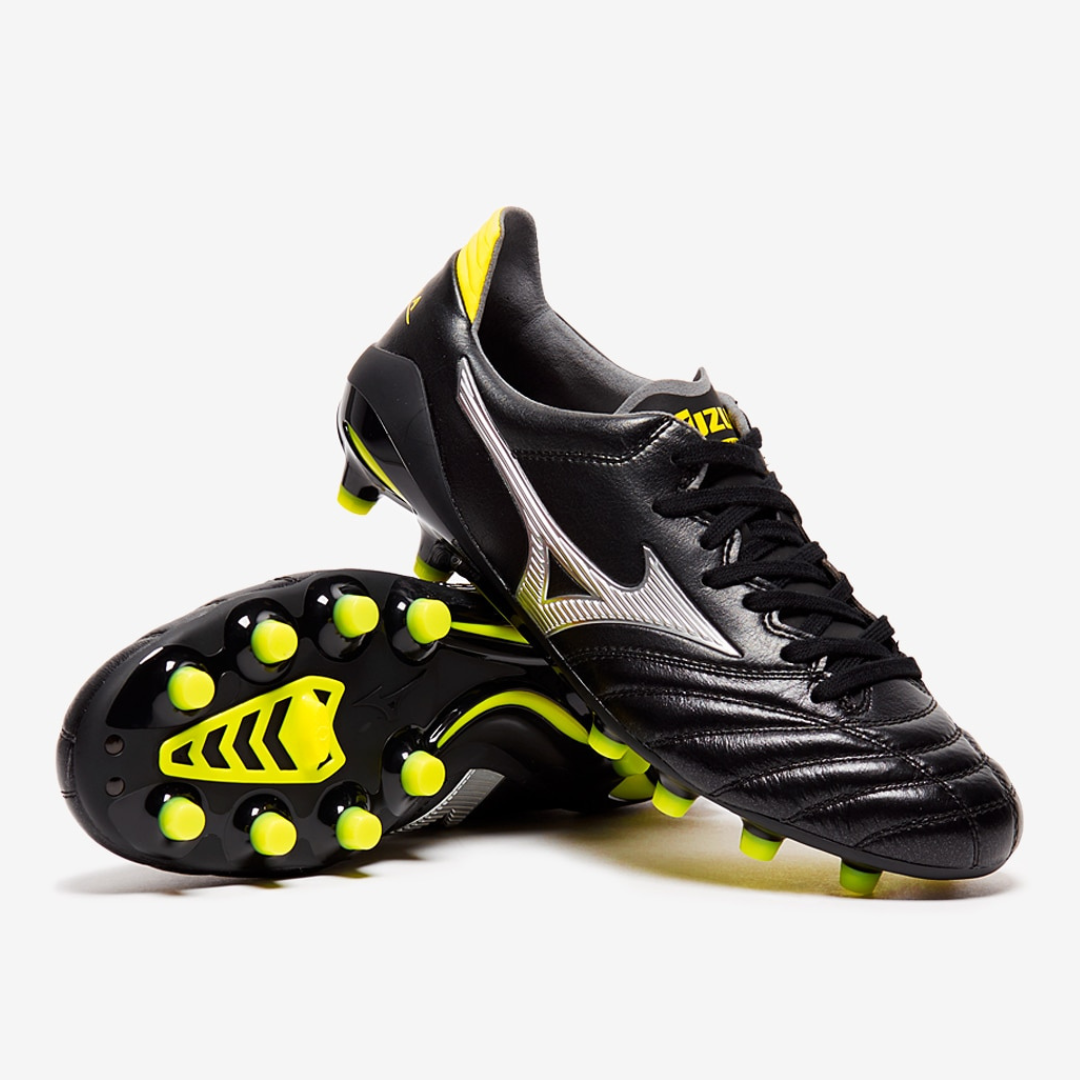 CHUTEIRA DE CAMPO MIZUNO MORELIA FG ELITE PRETO/AMARELO