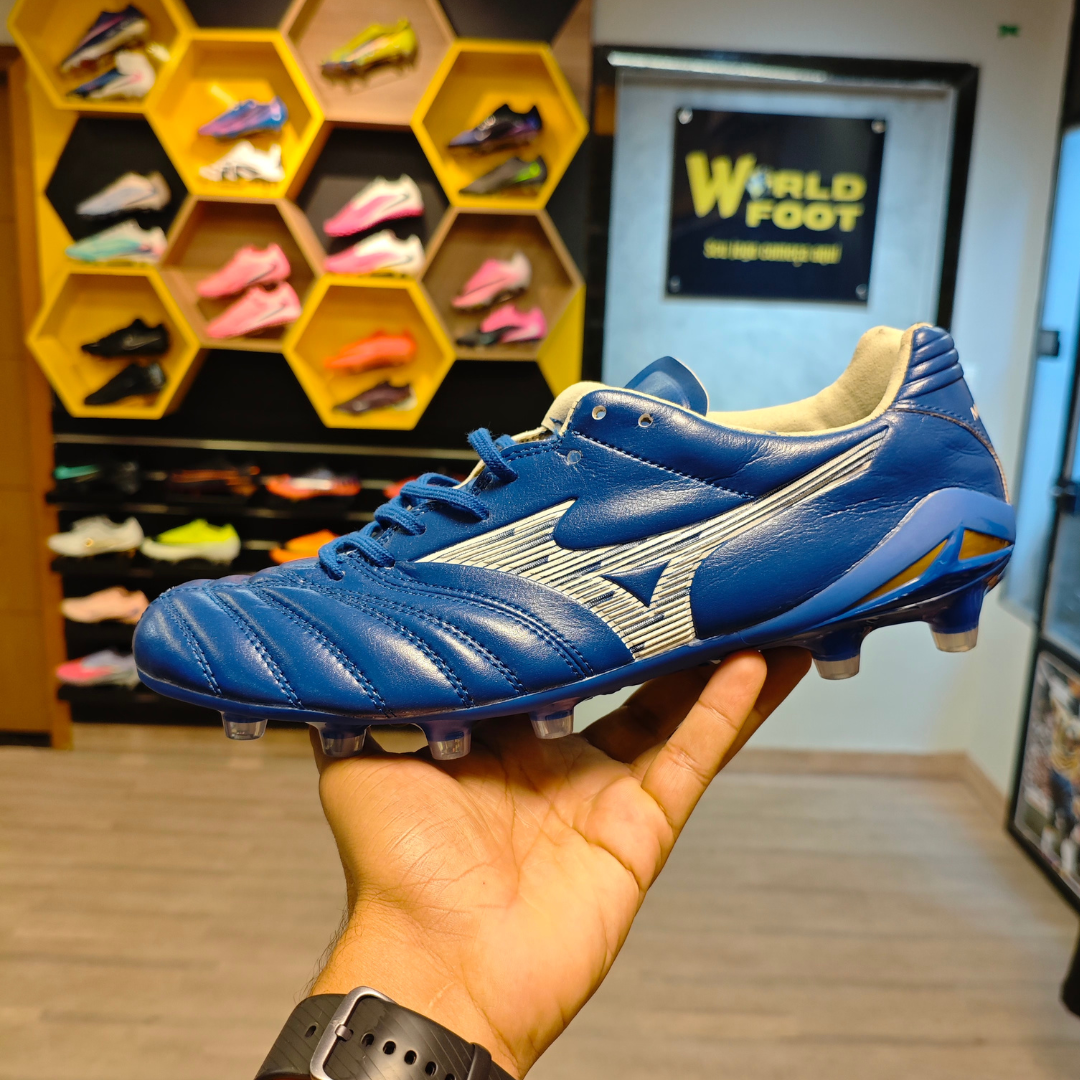 Chuteira de Campo  Mizuno Morelia 3  Neo  FG – Blue/Silver - PRONTA ENTREGA