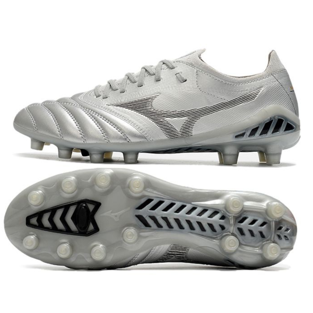 Chuteira de Campo Mizuno Morelia Neo 4 Prata Fg Elite