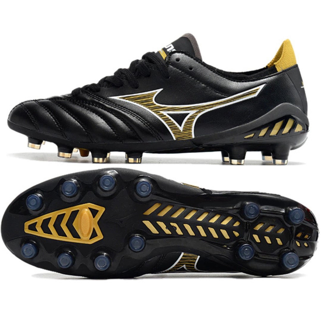 Chuteira de Campo Mizuno Morelia Neo 3 FG Preto/Dourado